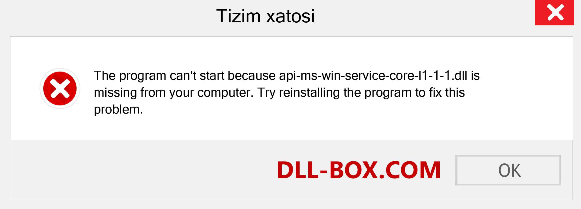 api-ms-win-service-core-l1-1-1.dll fayli yo'qolganmi?. Windows 7, 8, 10 uchun yuklab olish - Windowsda api-ms-win-service-core-l1-1-1 dll etishmayotgan xatoni tuzating, rasmlar, rasmlar